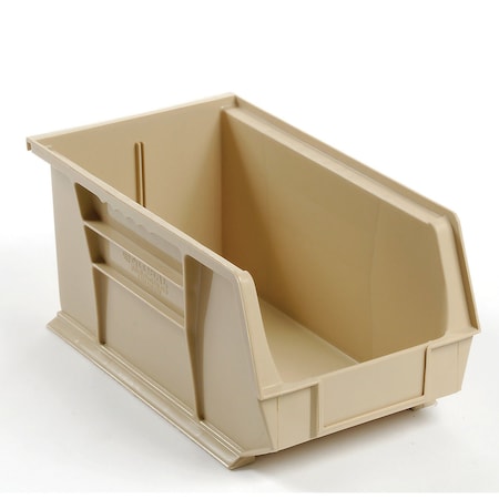 Global Industrial Hang & Stack Storage Bin, Plastic, Tan, 7 in H 269684BG